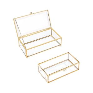 Glass Jewellery Box With Metal Frame For Jewelry Organizers And Decorative Use - Product Image 2
