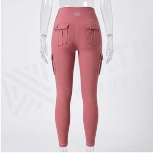 Leggings de Yoga de Cintura Alta North Approach con Bolsillos 3D, Color Verde Sólido, Sin Costuras, Elásticos en 4 Direcciones, Ropa Deportiva para Mujer - Product Image 2