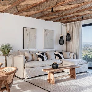 Mesa larga de madera de suar con color natural para uso en interiores y exteriores - Product Image 3