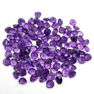 Pierres précieuses d'améthyste naturelle taille cœur facettées 7mm, pierres lâches pour la fabrication de bijoux, améthyste violette calibrée, vente en gros en vrac, Inde - Product Image 2