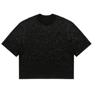 Men’s Sparkle Rhinestone T-Shirt Crew Neck Short Sleeve Shiny Glitter Graphic Tee Party Club Rave Festival Bling <b>Hip</b> Hop - Product Image 1
