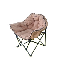 Chaise pliante en métal chauffante pour l'extérieur avec coussins pour dossier confortable, portable et pliable, pour le camping et les parcs