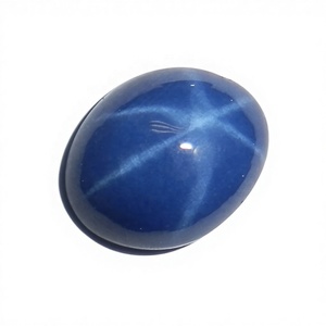 ไพลินบลูสตาร์ทรงรีขนาด 8x10 มม. 3.5 กะรัต ผลิตในห้องปฏิบัติการ ขัดเงาแบบคาโบชอง พร้อมเอฟเฟกต์ดาว 6 แฉก สำหรับทำเครื่องประดับ - Product Image 4