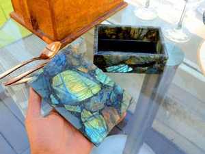 Boîte à bijoux en labradorite, boîte de rangement rectangulaire, décoration d'intérieur, boîte à bijoux en cristal avec incrustation en résine époxy, boîte en marbre - Product Image 5