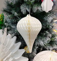 Boules suspendues en papier nid d'abeille de haute qualité de 50 cm en forme de goutte d'eau pour décorations de fête de Noël - Direct usine