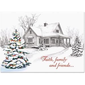 Grandes cartes de vœux religieuses de Noël pliées 5 x 7 pouces avec enveloppes, lot de 18 cartes de fêtes d'hiver pour la maison et la foi - Product Image 1