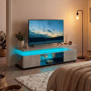 Mobile TV Grande con Armadietto Laterale per TV LED da 55 Pollici, Centro Intrattenimento Gaming, Consolle Portaoggetti Multimediale per Soggiorno - Product Image 5