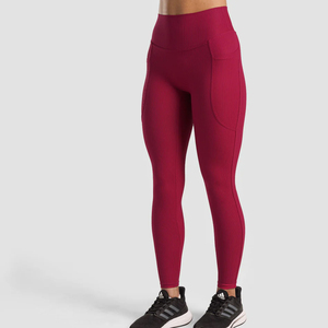 Leggings de Cintura Alta, Largos, de Color Sólido, Elásticos, Transpirables, con Compresión, Efecto Push-Up, Control de Abdomen, Estilo Deportivo - Product Image 1