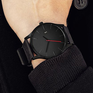 Montre à Quartz pour Homme, Style Tendance, Grand Cadran, Couronne Simple, Bracelet en Cuir, Modèle 4081 - Product Image 4