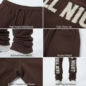 Pantalones Casuales para Hombre, Estilo Stack, Personalizados con Bordado y Estampado Desgastado, Pantalones Deportivos para Gimnasio, Ecológicos, de Felpa Francesa, 480 GSM - Product Image 6