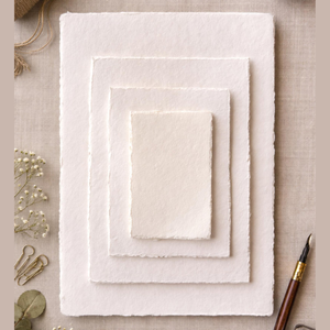 Papier Coton Artisanal A5 150 GSM à Bords Frangés, Sans Acide, Feuilles Archivistiques pour Aquarelle, Calligraphie, Artisanat, OEM - Product Image 3
