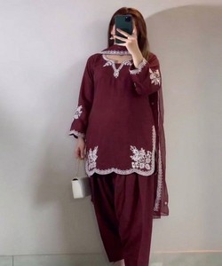 Top Patiala con bordado islámico y dupatta para mujer, corte regular, ropa informal india y pakistaní (MT-4021) 84484 - Product Image 2