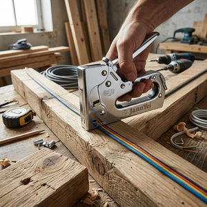 JY836 Heavy Duty Power Adjustable Wood Use Round and Flat Cable/Wire Fastening Manual Cable Staple Gun - Product Image 4