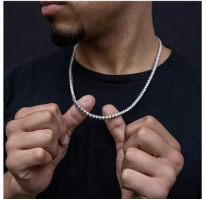 Collar de Cadena Tipo Tenis de Lujo con Diamantes Cultivados en Laboratorio de Corte Brillante de 6MM, Chapado en Oro de 14KT, Color Blanco D, Joyería Hip Hop - Product Image 3
