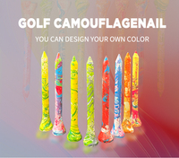 Tees de golf en bambou durables, imprimés de rayures colorées, de haute qualité, fournis directement par l'usine chinoise