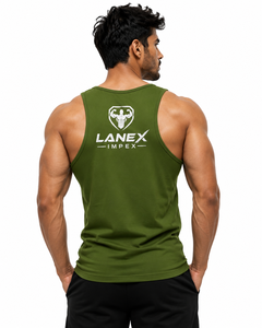 Débardeur de sport vert olive personnalisé pour homme – Maillot de fitness sans manches, gilet de musculation, chemise d'entraînement à séchage rapide, vêtement de sport athlétique - Product Image 4