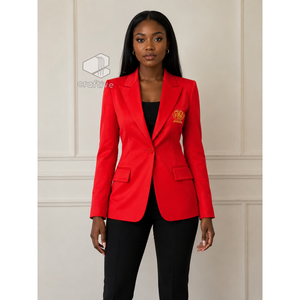 NSPDK Sorority Women's Single Breasted Blazer Embroidered Notch Lapel Tailored Office Business <b>Suit</b> Jacket Formal Workwear - Product Image 5