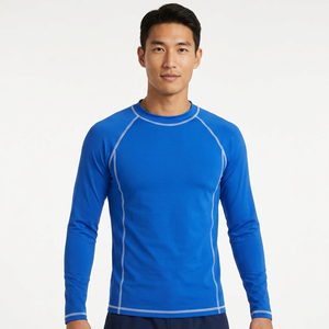 Camiseta Deportiva de Manga Larga para Niños, Protección UV, Compresión, Transpirable, Ecológica, de Secado Rápido, Color Azul - Product Image 4