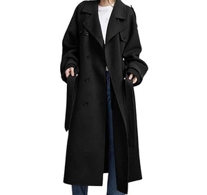 Manteau Trench Long et Ample en Laine Respirante, Double Boutonnage, Grande Taille, pour l'Hiver – Vente en Gros - Product Image 1