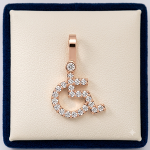 Unique Fashion Jewelry 14K Rose <b>Gold</b> Custom Iced Wheel Chair <b>Pendant</b> Natural Diamond Hip Hop Style Charm fine jewelry necklaces - Product Image 1