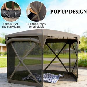 Gazebo Parasole Pop-Up Marrone, Design Pratico e Conveniente per Carport - Product Image 3