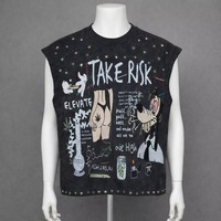 Chemises pour hommes 100% Coton Oversize Écologiques Streetwear Américain Y2K Tendance High-street à Imprimé Graphique Délavées à l'acide, Très Vendues