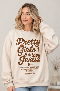 Sudadera con Estampado Religioso para Mujer, Diseño Casual con la Frase 'Pretty Girls Love Jesus', para la Iglesia Cristiana - Product Image 5