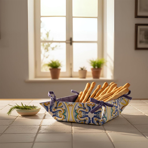 Panier à pain rond en coton, design élégant, pour le rangement du pain, le service à table et les fournitures de restauration (vente en gros) - Product Image 1