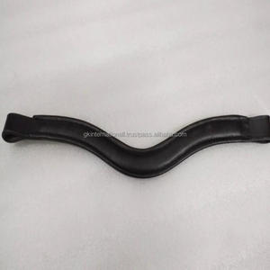 Banda de ceja de caballo de cuero genuino hecha a mano de excelente calidad personalizada con cadena de metal de cristales Rosas y blancos de 3 filas - Product Image 6