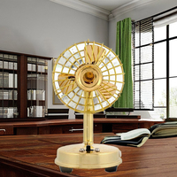 Ventilateur de table en laiton poli de style antique avec 3 lames pièce maîtresse de travail à collectionner pour la décoration de bureau et les cadeaux