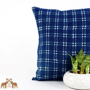 Wholesale New Design Handblock Striped Gingham Printed Cotton Cushion <b>Cover</b> <b>for</b> Home and <b>Sofa</b> Living Room Decor - Product Image 1