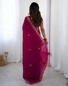 Sari Moderno para Mujer, Modelo Fandy Sartin, Suave, con Lentejuelas Bordadas, de Secado Rápido, para Bodas y Fiestas, Todas las Temporadas - Product Image 2