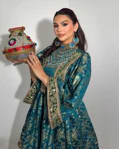 Custom Made Embroidery Lace Cashmere Chiffon Plain Dyed Woman Afghani Pashtun Balochi Vintage <b>Maxi</b> Long Frock <b>Dress</b> Breathable - Product Image 2