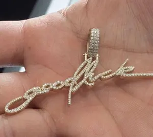 Colgante Personalizado con Nombre Sophie, Colgante Hip Hop con Letras Escritas en Moissanita, Chapado en Oro sobre Plata de Ley 925, Amuleto para Mujer - Product Image 6