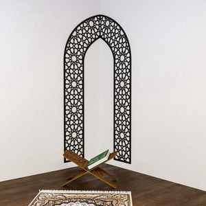 Miroir mural islamique moderne encadré, couleur et forme personnalisées, grande décoration d'intérieur, calligraphie arabe, bois MDF, fer, 12 mm d'épaisseur, MS - Product Image 3