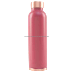Botella de cobre de alta calidad con acabado pulido en color azul para beber y uso en la cocina, a prueba de fugas. - Product Image 4