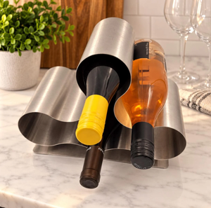 Moderno Soporte para Botellas de Vino de Acero Inoxidable con Escultura Abstracta de Trébol, Estante de Arte Metálico Independiente para Bar en Casa, Adornos Grabados, Cruz - Product Image 6