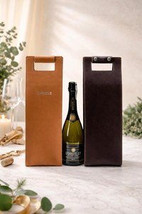Portable Travel Genuine Leather <b>Wine</b> Holder Durable Single <b>Bottle</b> Carrier Bag Vintage Outdoor Picnic <b>Wine</b> Tote LEB-0091B - Product Image 5
