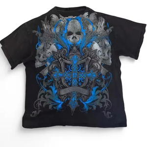 Nouveau T-shirt surdimensionné imprimé personnalisé Y2K American High Street Gothic à manches courtes unisexe rétro Hip Hop Harajuku Punk éco-responsable - Product Image 5