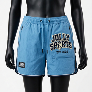 Shorts cortavientos para mujer, 115 GSM, poliéster ligero tejido, verde bosque, secado rápido, transferencia de calor, logotipo personalizado, shorts para mujer - Product Image 3