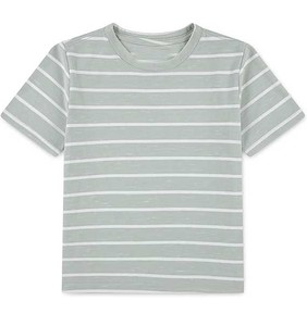 เสื้อยืดลายทางผ้าฝ้ายหนานุ่มสำหรับผู้ชาย สไตล์ลำลอง ทนทาน ไม่เป็นขุย เหมาะสำหรับฤดูร้อน สไตล์อเมริกันสุดฮิต - Product Image 1