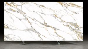 MiyaStone - Losa Grande de Cuarzo Calacatta Gold Impresa en 3D, Ecológica, para Proyectos Residenciales, Venta al por Mayor - Product Image 1