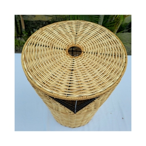 Multipurpose Round Rattan Storage <b>Basket</b> <b>with</b> <b>Lid</b> – Eco-Friendly & Sustainable - Product Image 5