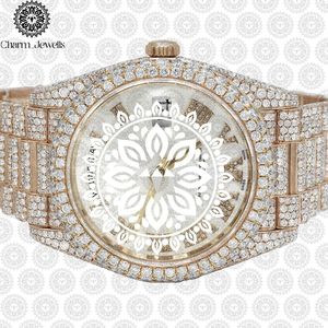 Reloj de Lujo para Hombre Charm_Jewells, Caja de Acero Inoxidable de 40 mm, Movimiento Mecánico Analógico, Detalles de Diamantes, Resistente al Agua 10 Bar - Product Image 5