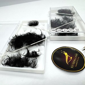 Extensiones de Pestañas Promade Loose Fans, Mega Volumen, Hechas a Mano, Suaves, Color Negro Mate Natural, Largas, 10D-20D, 7-20mm, Base Puntiaguda, Sintéticas - Product Image 5