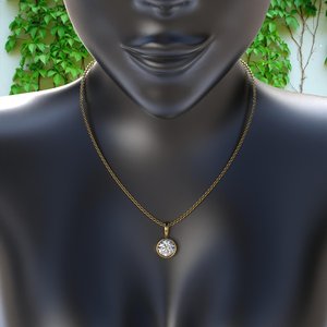 <b>Solid</b> <b>Gold</b> Certified Round Lab-grown Diamond <b>Pendant</b>, Round Cut Moissanite <b>Pendant</b>, <b>Pendant</b> For Gift, Solitaire Women's <b>Pendant</b> - Product Image 1