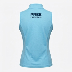 Customizable Women's High Collar Technical Tank <b>Top</b> Vest Sleeveless Quarter Zip Moisturizing Wicking Interlock Fabric 1 Piece - Product Image 2