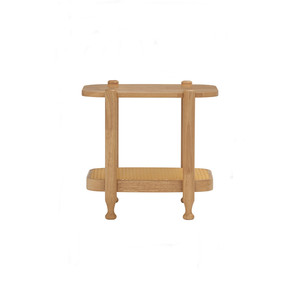 Modern Durable Lightweight Contemporary Coffee <b>Table</b> Natural Malaysian Oak <b>Solid</b> <b>Wood</b> <b>Top</b> Rattan Shelf Living Room Bedroom Home - Product Image 2