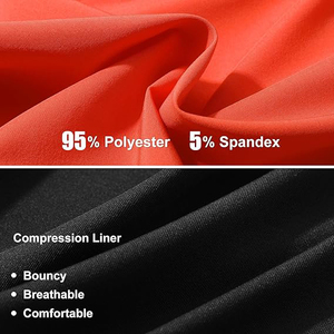 <b>Men's</b> <b>Red</b> Quick Dry Sport <b>Shorts</b> With Elastic Waist And Side Pockets For Gym Workout casual <b>shorts</b> Side pockets athletic wear - Product Image 6