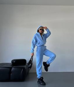 Custom Luxury Heavyweight Cotton Hooded Tracksuit Unisex Premium Casual Fitness Jogging Set Wholesale Clothing Supplier - Product Image 3